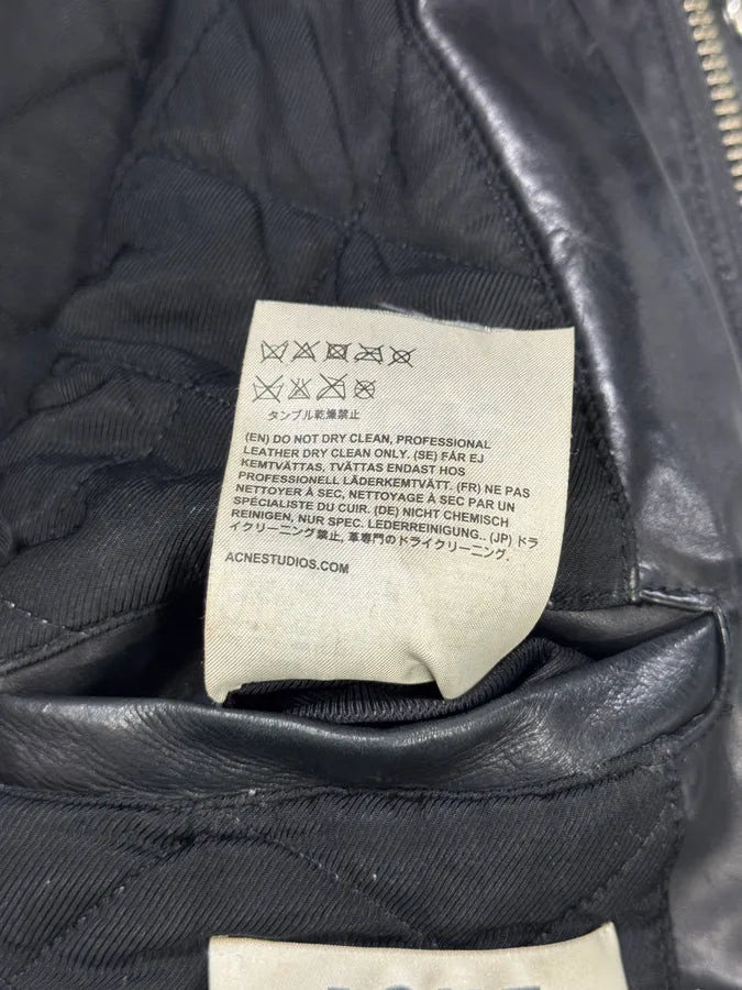 AW2013 Acne Studios Padded Multi Zips Biker Calf Leather Jacket kRELSDF 10