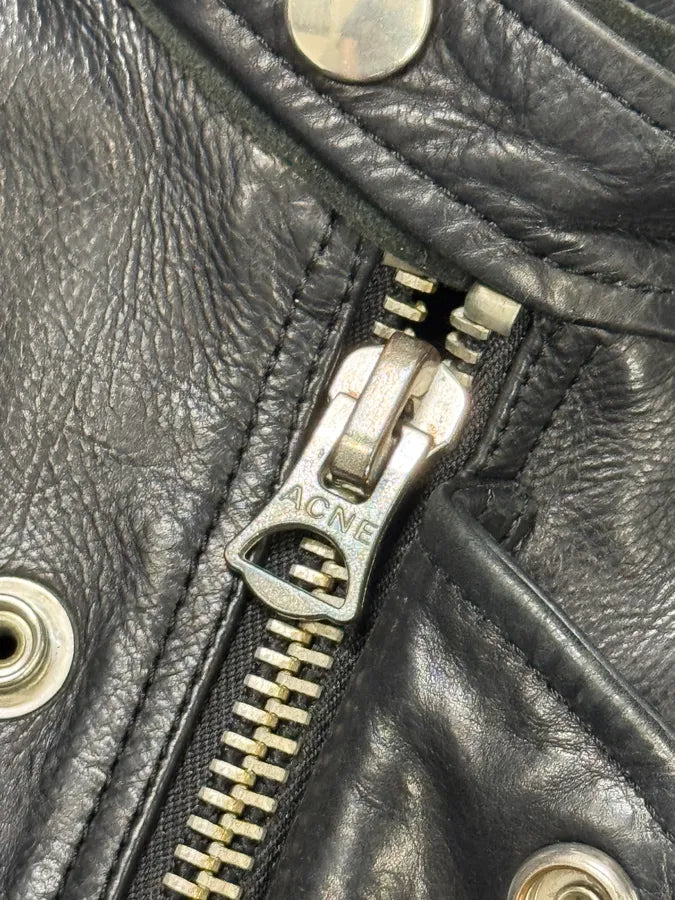 AW2013 Acne Studios Padded Multi Zips Biker Calf Leather Jacket kRELSDF 6