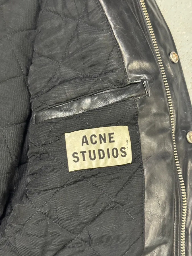 AW2013 Acne Studios Padded Multi Zips Biker Calf Leather Jacket kRELSDF 7