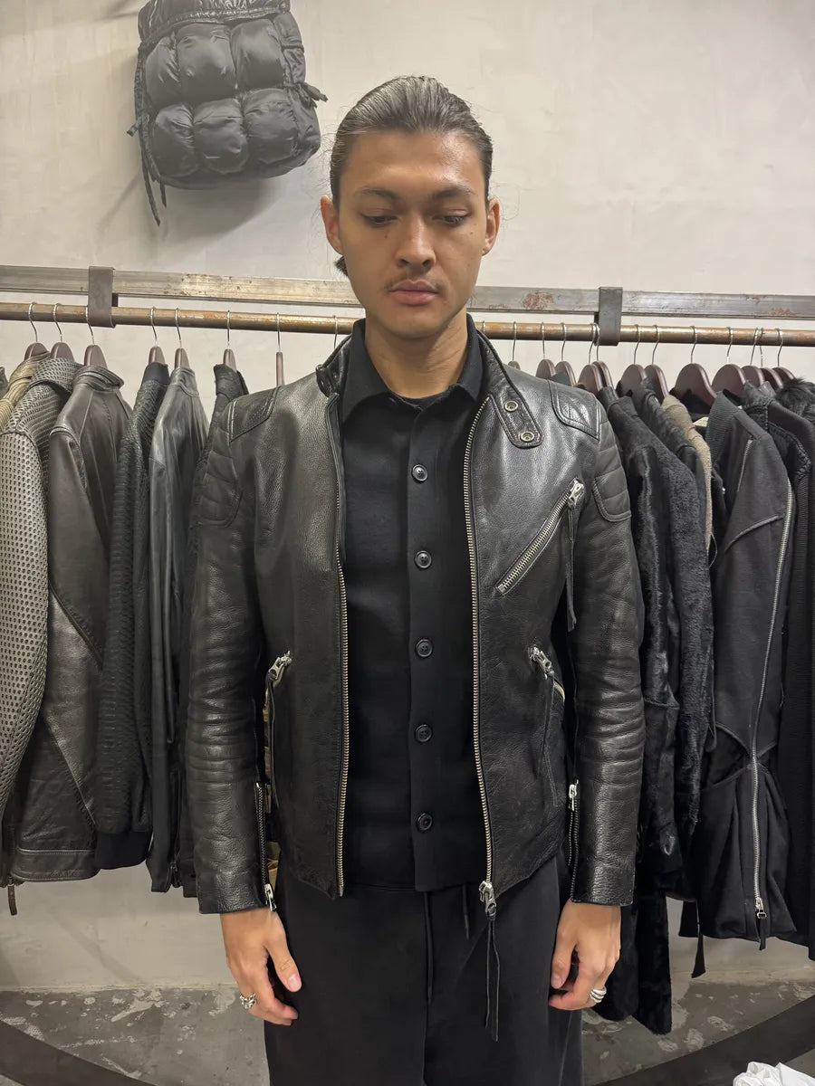 AW2011 Acne Studios Padded Multi Zips Biker Calf Leather Jacket xmADGYM 1