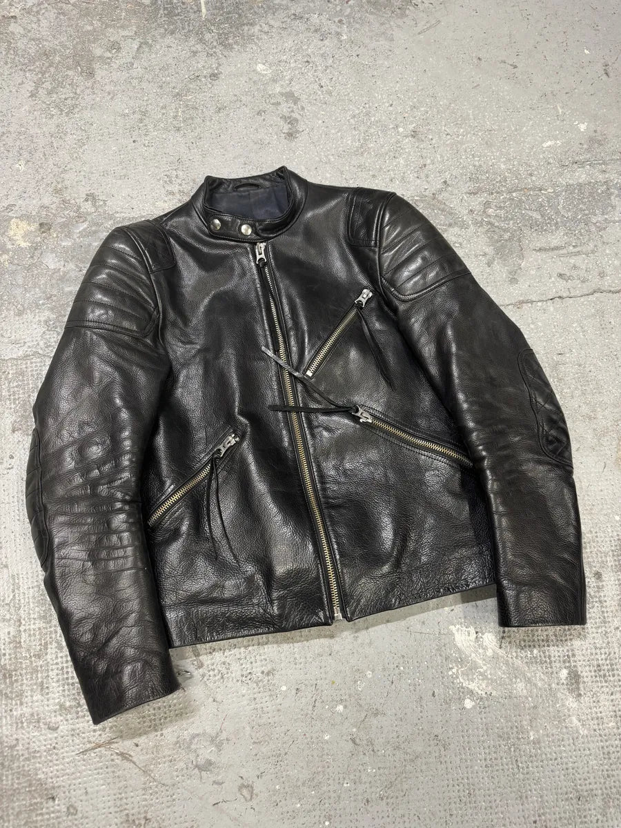 AW2011 Acne Studios Padded Multi Zips Biker Calf Leather Jacket xmADGYM 7