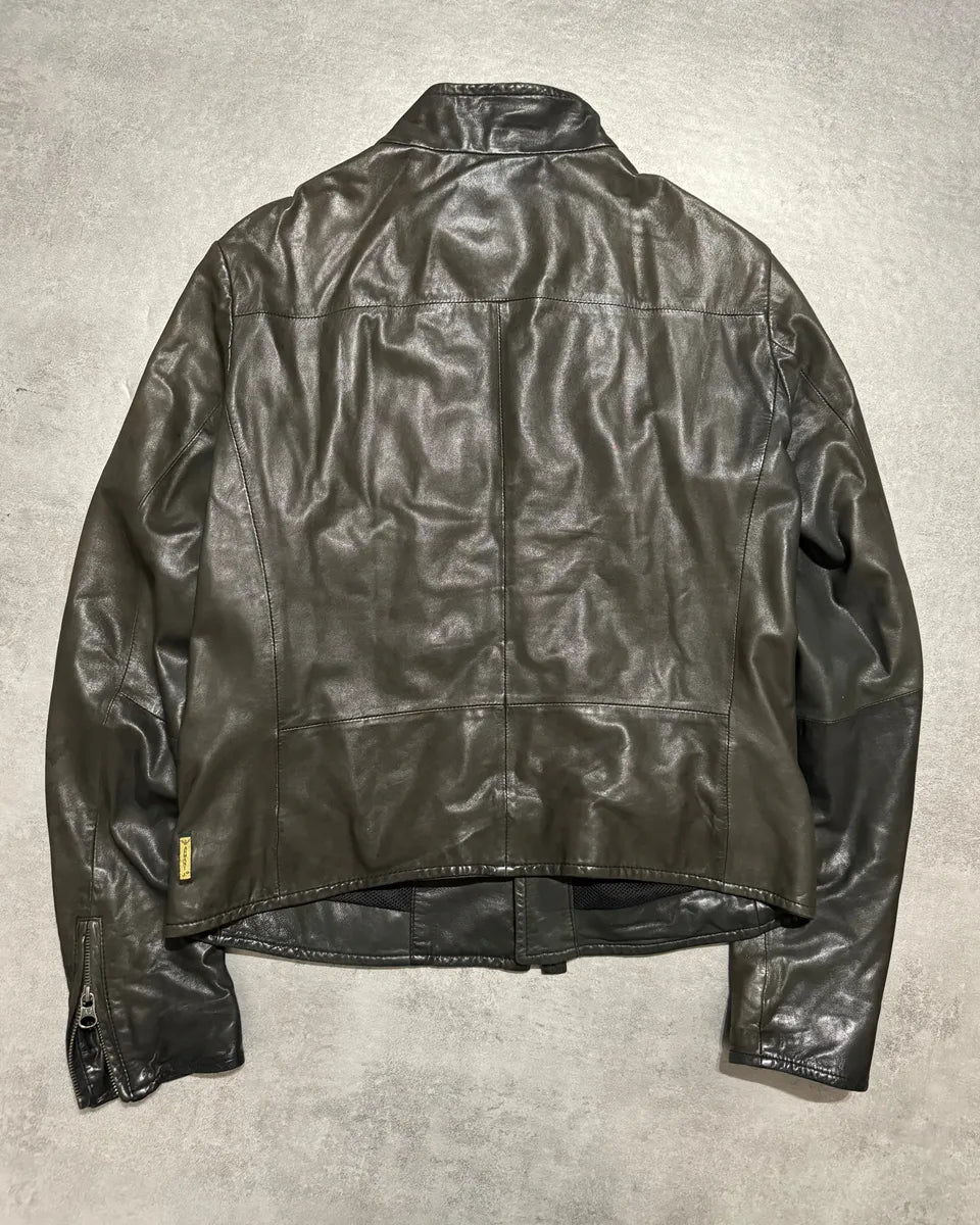 AW2011 Armani Asymmetrical Brown Leather Jacket (L) MaenGpc 1