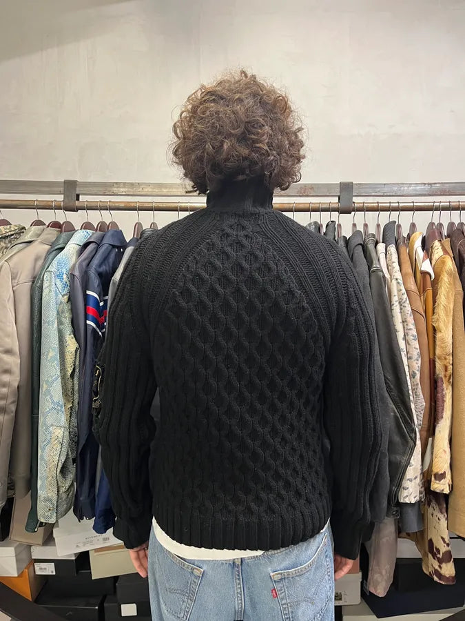 AW2011 Armani Black Wool Zip-up Sweater TMYbRSB 2