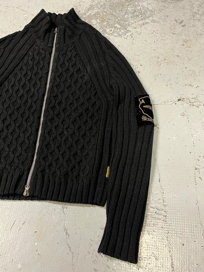 AW2011 Armani Black Wool Zip-up Sweater TMYbRSB 3