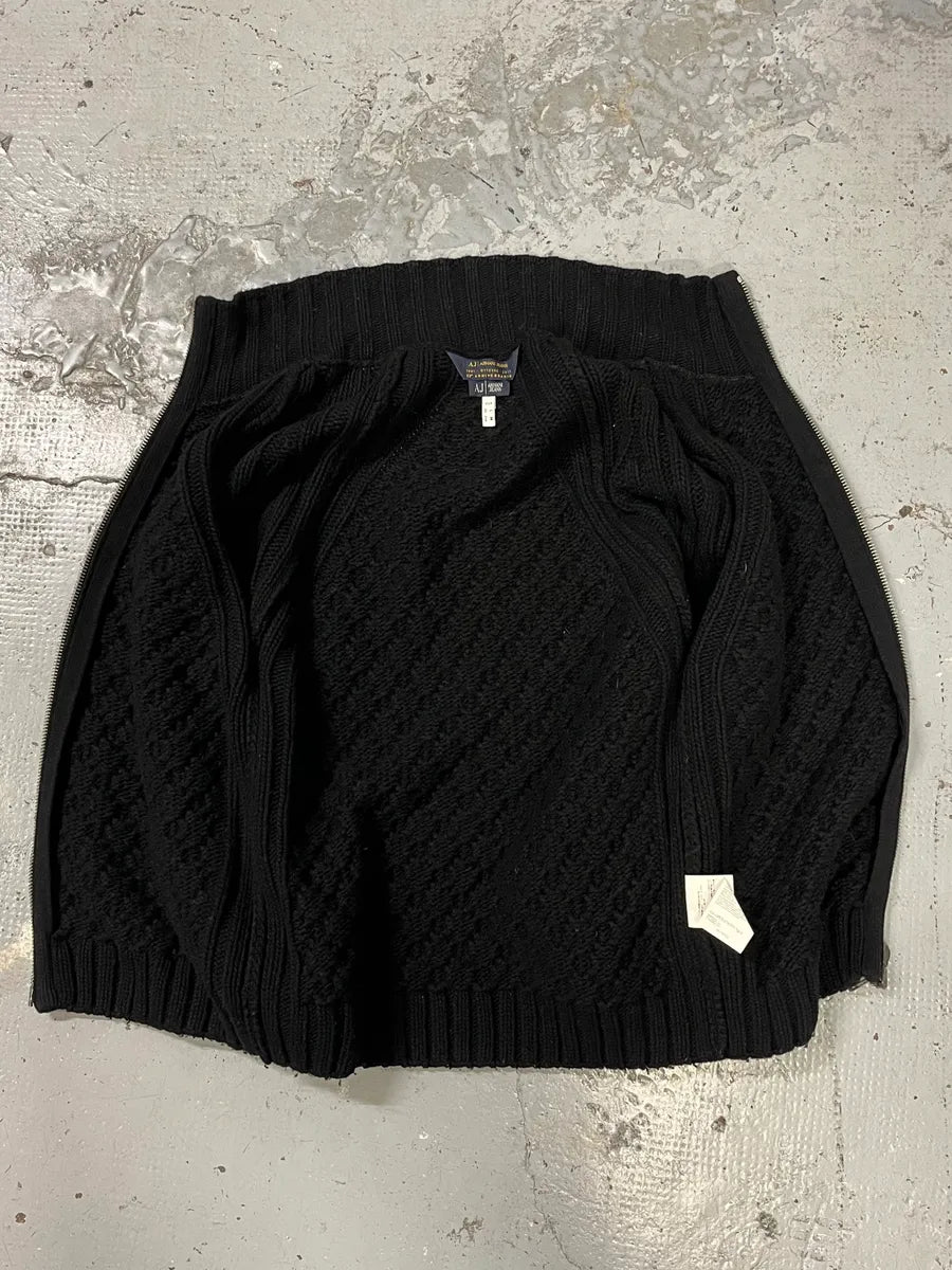 AW2011 Armani Black Wool Zip-up Sweater TMYbRSB 7