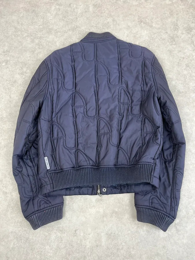 AW2011 Armani Navy AJ Embossed Propaganda Bomber Jacket WgqInzv 5