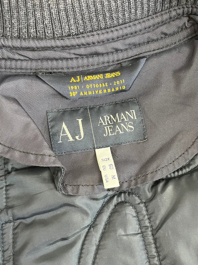 AW2011 Armani Navy AJ Embossed Propaganda Bomber Jacket WgqInzv 10