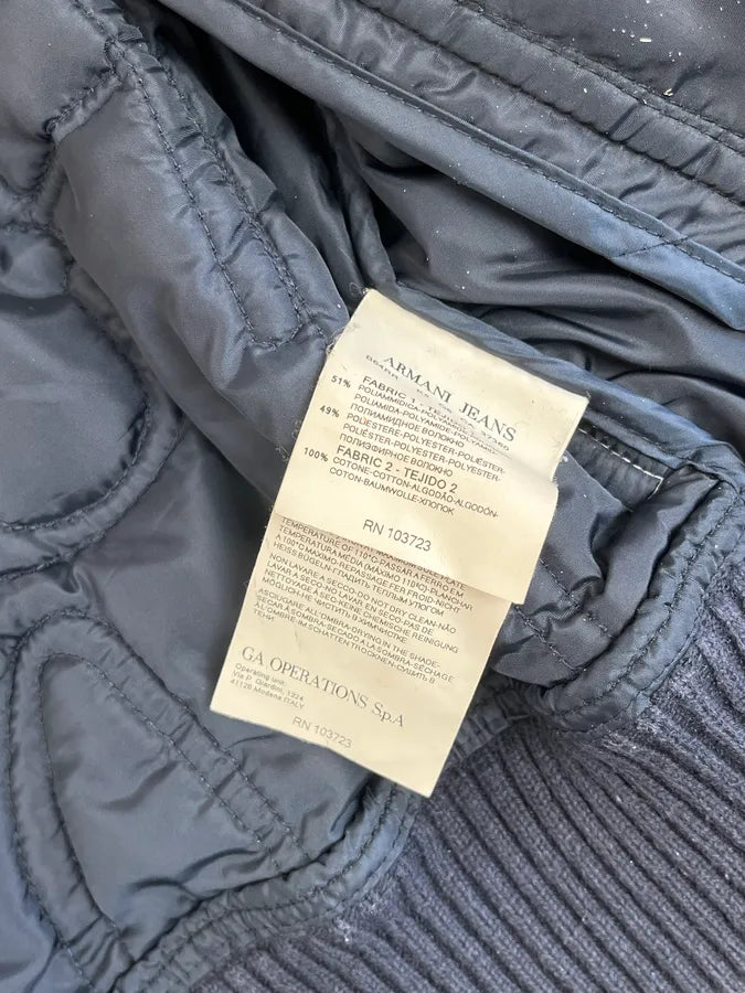 AW2011 Armani Navy AJ Embossed Propaganda Bomber Jacket WgqInzv 9
