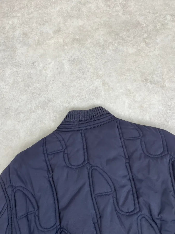AW2011 Armani Navy AJ Embossed Propaganda Bomber Jacket WgqInzv 6