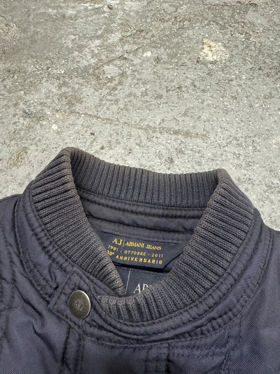 AW2011 Armani Navy Quilted Bomber Jacket YWEcrDR 5