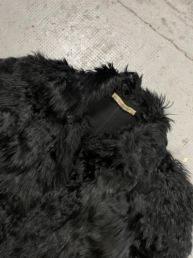 AW2011 Balenciaga Fur Black Wool Jacket fUYERuU 4