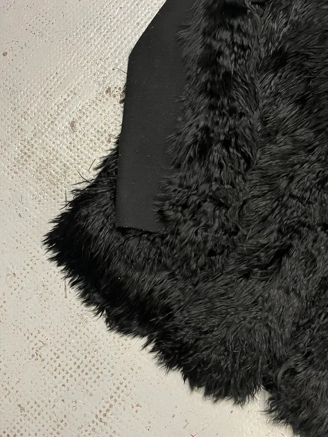 AW2011 Balenciaga Fur Black Wool Jacket fUYERuU 5