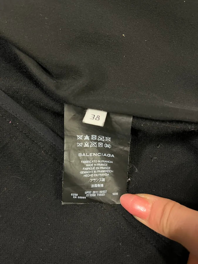 AW2011 Balenciaga Fur Black Wool Jacket fUYERuU 9