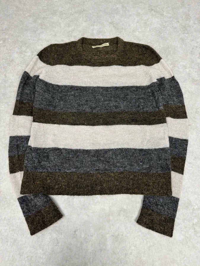 AW2011 Balenciaga Grey Striped Wool Sweater EPnrqce 0
