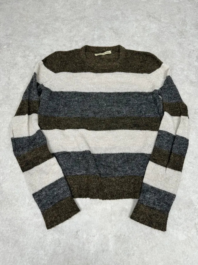AW2011 Balenciaga Grey Striped Wool Sweater EPnrqce 3
