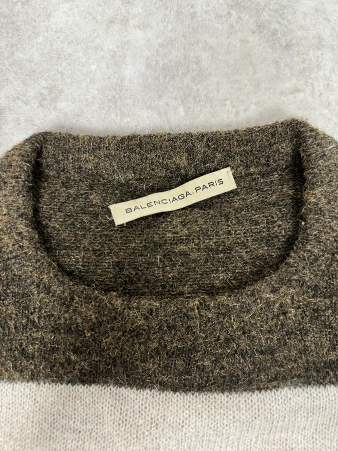 AW2011 Balenciaga Grey Striped Wool Sweater EPnrqce 6