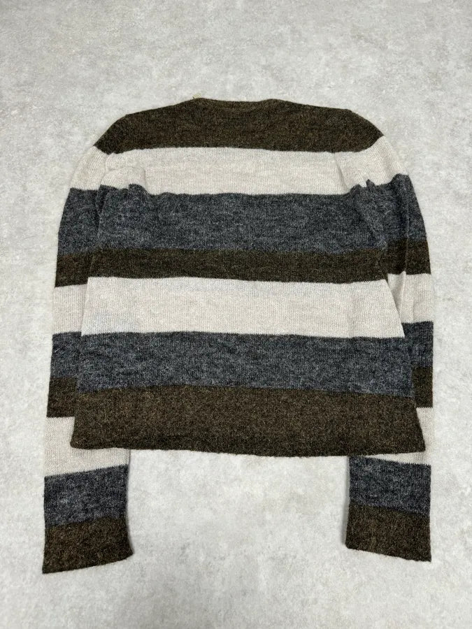 AW2011 Balenciaga Grey Striped Wool Sweater EPnrqce 7