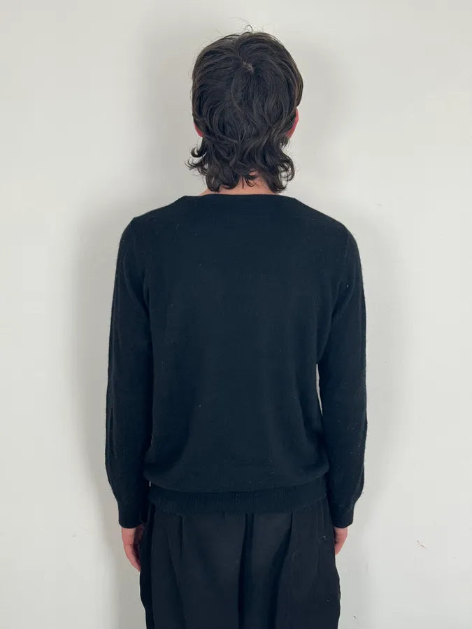 AW2011 Balenciaga Sheperd Dog Intarsia Black Wool Sweater PlDuspr 3