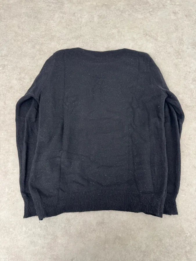 AW2011 Balenciaga Sheperd Dog Intarsia Black Wool Sweater PlDuspr 4