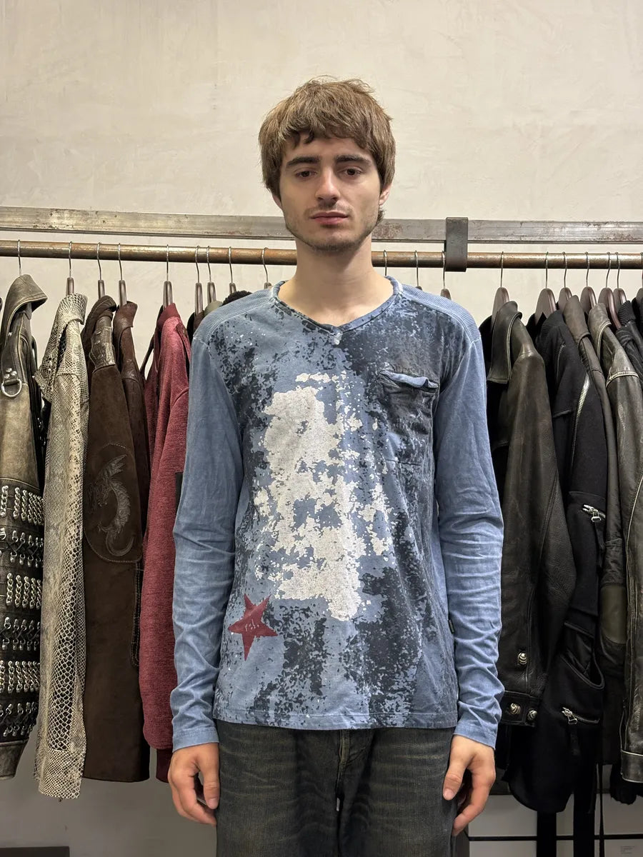 AW2011 Cavalli Blue Military Abstract Longsleeves OiteGzu 1