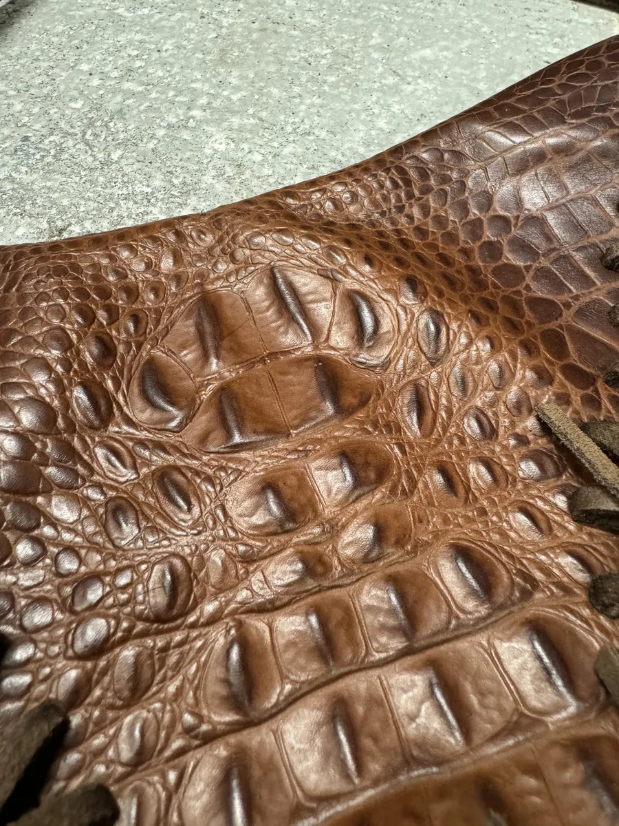 AW2011 Cavalli Brown Farwest Fringe Crocodile Effect Embossed Leather Bag  (OS) 4