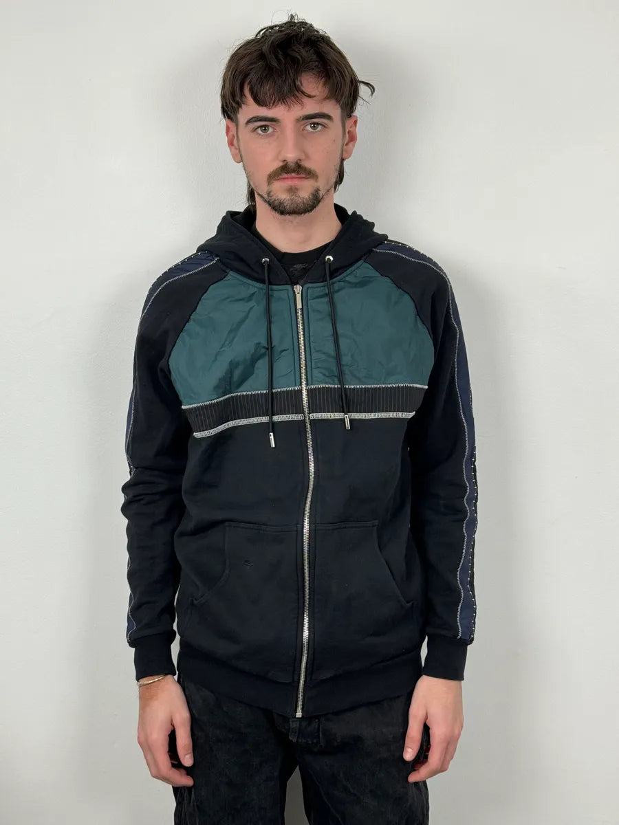 AW2011 Dior Navy & Grey Studded Zip-up Hoodie BjrkOMF 1