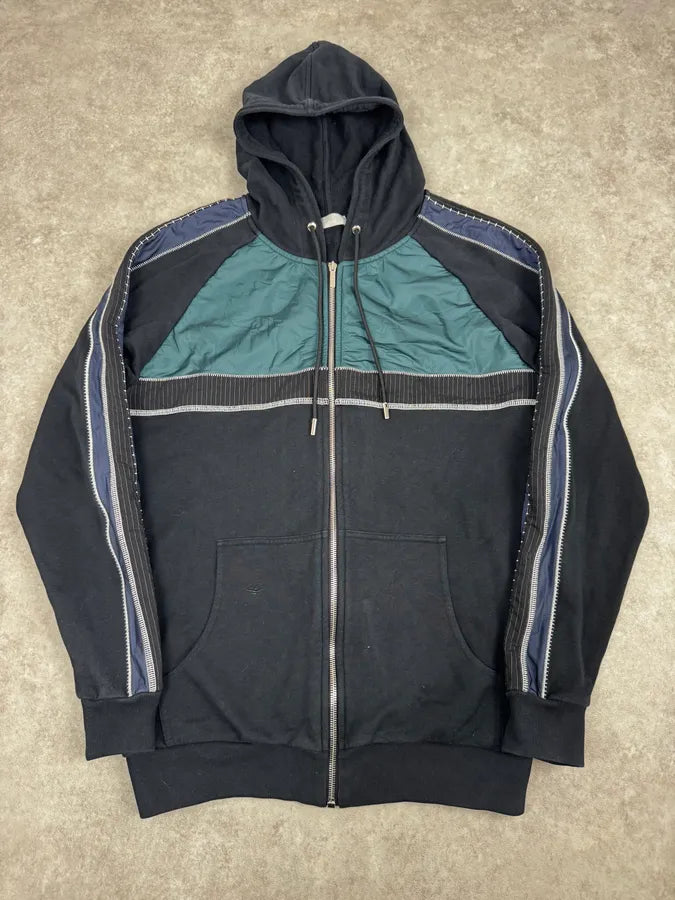 AW2011 Dior Navy & Grey Studded Zip-up Hoodie BjrkOMF 0