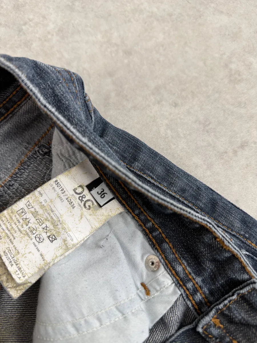 AW2011 Dolce & Gabbana Blue Deconstructed Gradient Cargo Denim Jeans IxgaMie 7