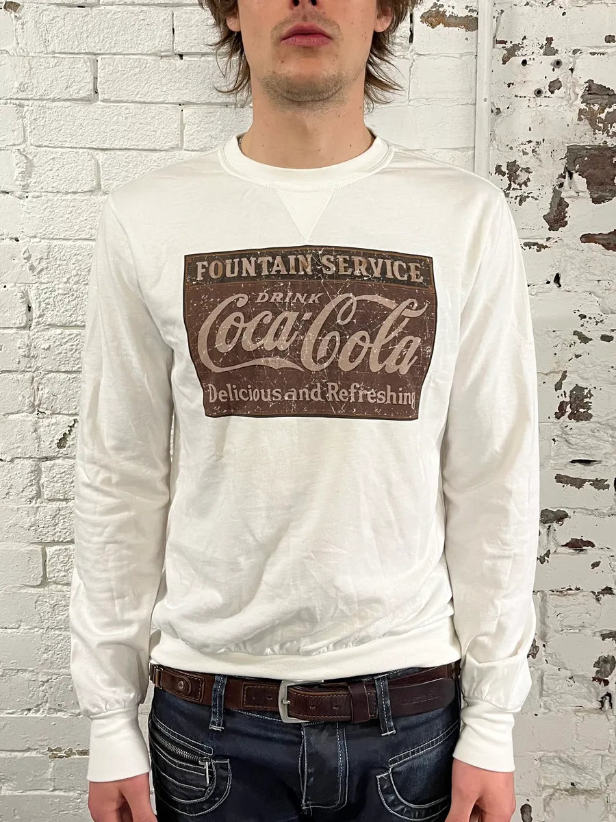 AW2011 Dolce & Gabbana Coca-Cola Foutain Service White Sweatshirt ywUlJwu 0