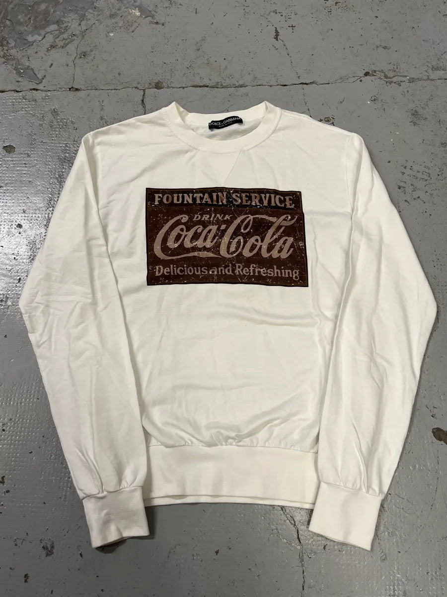 AW2011 Dolce & Gabbana Coca-Cola Foutain Service White Sweatshirt ywUlJwu 3