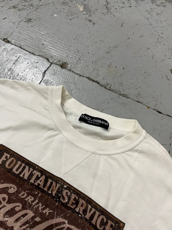AW2011 Dolce & Gabbana Coca-Cola Foutain Service White Sweatshirt ywUlJwu 4
