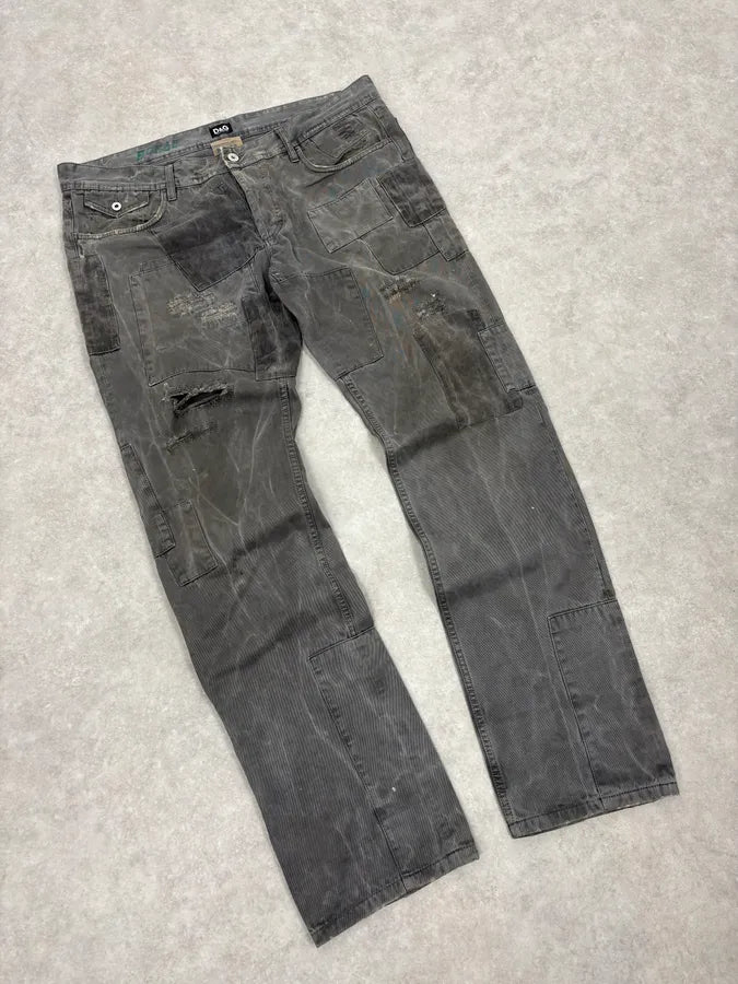 AW2010 Dolce & Gabbana Grey Multi Pockets Avant-Garde Pants MDbbFru 4