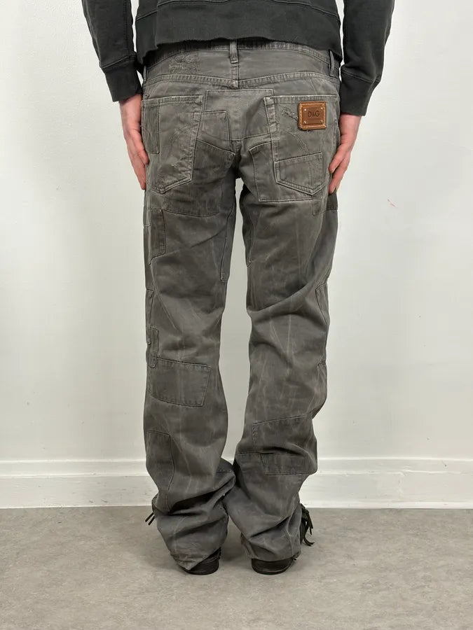 AW2010 Dolce & Gabbana Grey Multi Pockets Avant-Garde Pants MDbbFru 3
