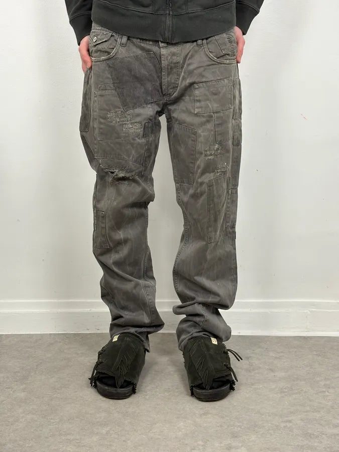 AW2010 Dolce & Gabbana Grey Multi Pockets Avant-Garde Pants MDbbFru 1