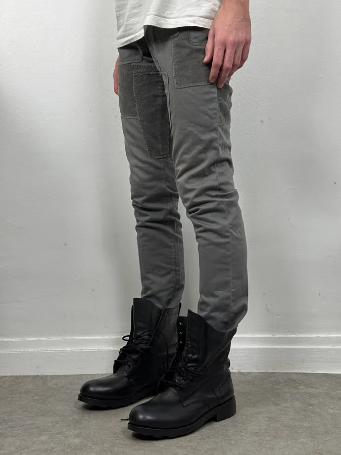 AW2011 Dolce & Gabbana Grey Patchwork Slim Pants Uwyshvj 2