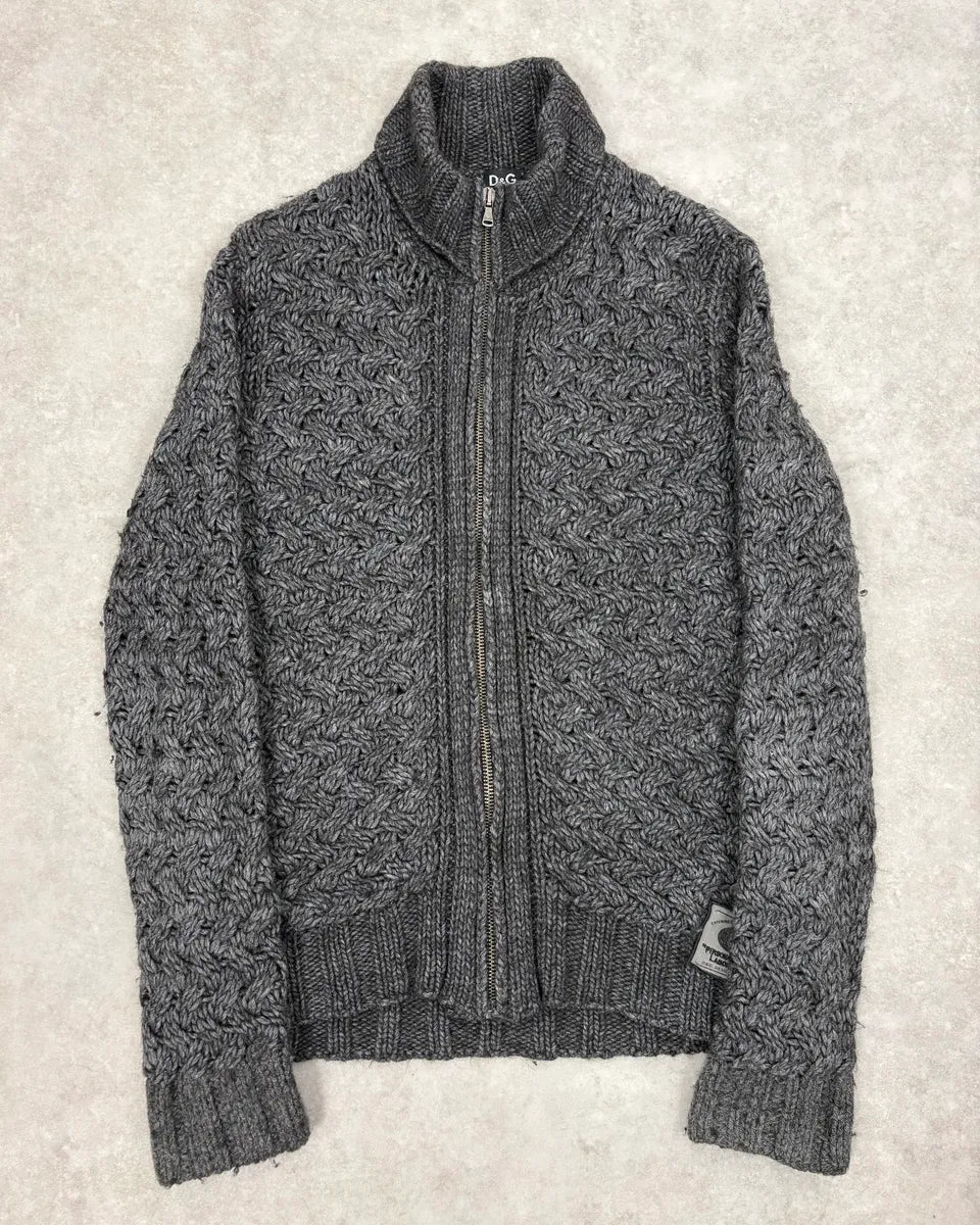 AW2011 Dolce & Gabbana Grey Wool Zip-up Jacket sKlFYvN 0