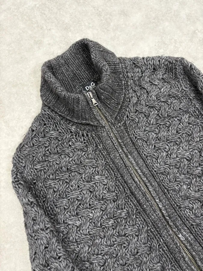 AW2011 Dolce & Gabbana Grey Wool Zip-up Jacket sKlFYvN 4