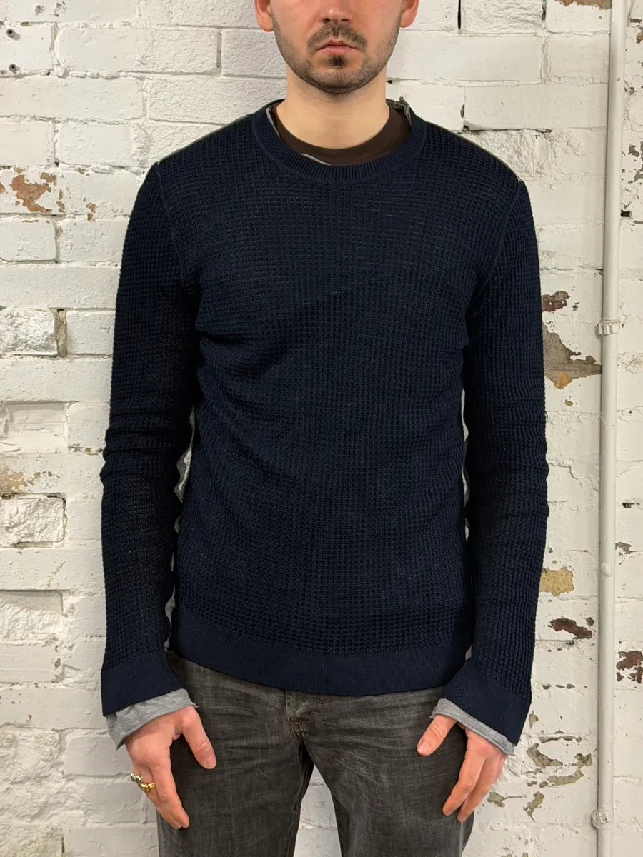 AW2011 Dolce & Gabbana Layered Navy Perfored Sweater MovAarl 1