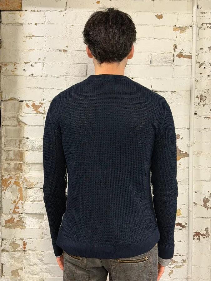 AW2011 Dolce & Gabbana Layered Navy Perfored Sweater MovAarl 2