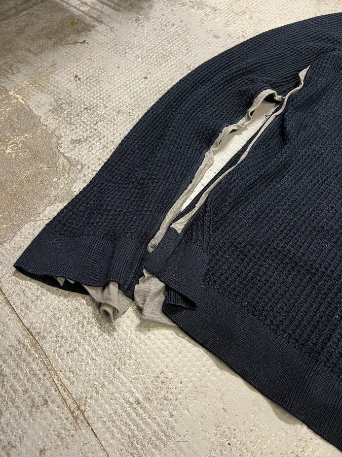 AW2011 Dolce & Gabbana Layered Navy Perfored Sweater MovAarl 5