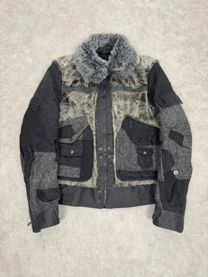 AW2011 Dolce & Gabbana Military Grey Wool & Fur Jacket jcYDcnK 0