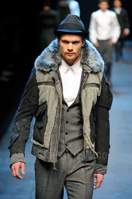 AW2011 Dolce & Gabbana Military Grey Wool & Fur Jacket jcYDcnK 1