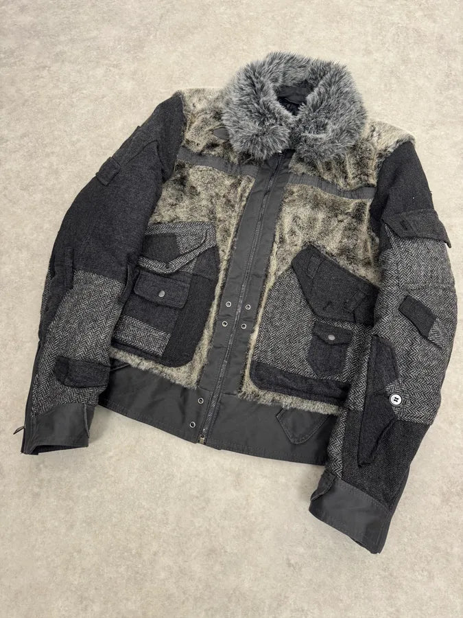 AW2011 Dolce & Gabbana Military Grey Wool & Fur Jacket jcYDcnK 2