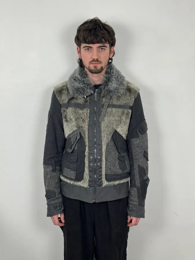 AW2011 Dolce & Gabbana Military Grey Wool & Fur Jacket jcYDcnK 3