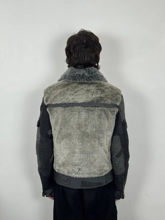 AW2011 Dolce & Gabbana Military Grey Wool & Fur Jacket jcYDcnK 4