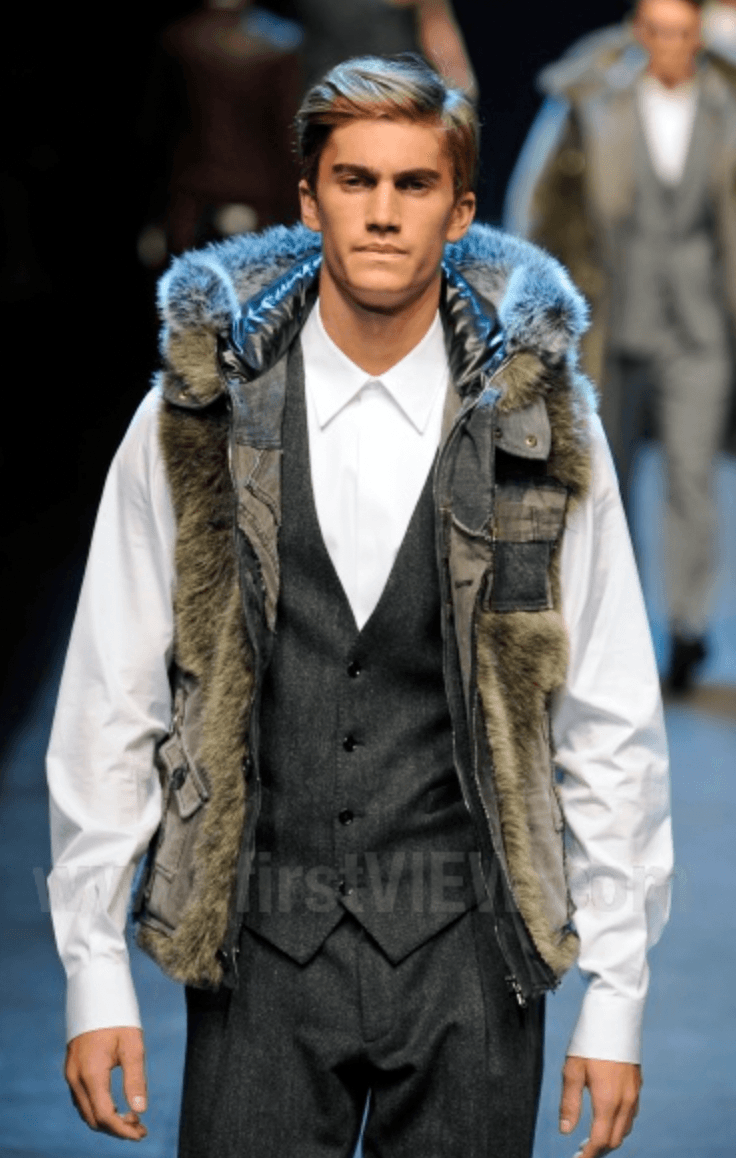 AW2011 Dolce & Gabbana Rabbit Fur Hooded Hybrid Denim Vest Jacket xNXRRaW 1