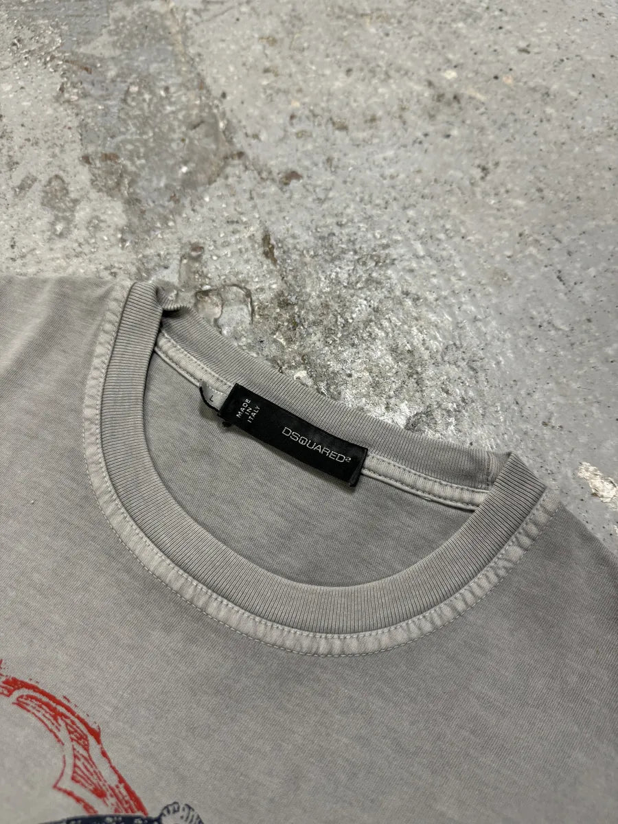 AW2011 Dsquared2 Calligraphy Grey T-Shirt PuoFbxj 7