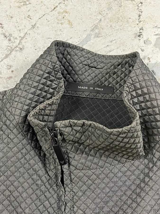 AW2011 Emporio Armani Asymmetrical Textured Black Samurai Jacket GIGDDvL 7