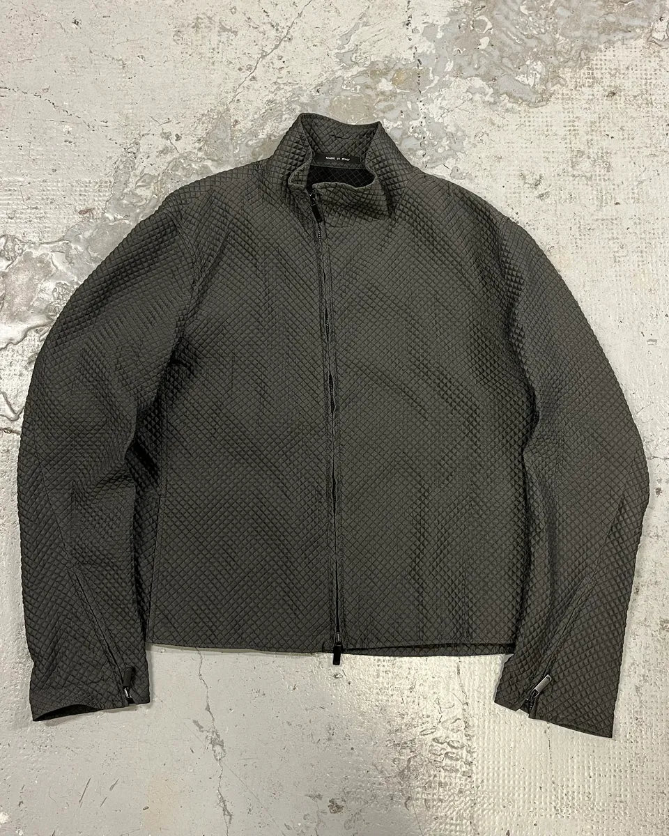 AW2011 Emporio Armani Asymmetrical Textured Black Samurai Jacket GIGDDvL 0