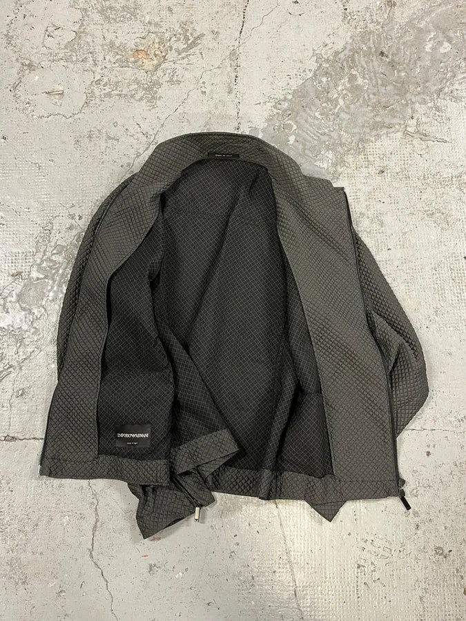 AW2011 Emporio Armani Asymmetrical Textured Black Samurai Jacket GIGDDvL 6